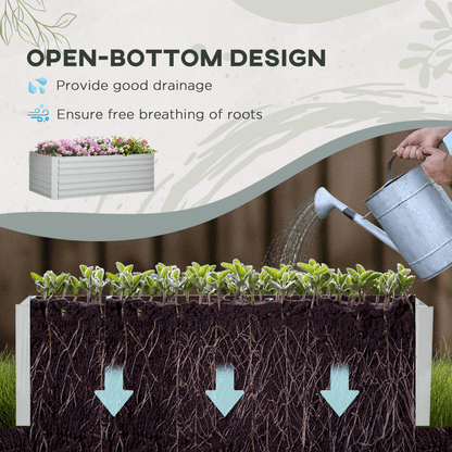 Raised Beds for Garden Galvanised Steel Outdoor Planters with Reinforced Rods - plants - express.com