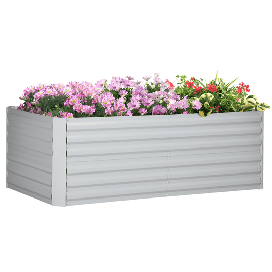 Raised Beds for Garden Galvanised Steel Outdoor Planters with Reinforced Rods - plants - express.com