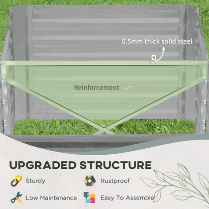 Raised Beds for Garden Galvanised Steel Outdoor Planters with Reinforced Rods - plants - express.com