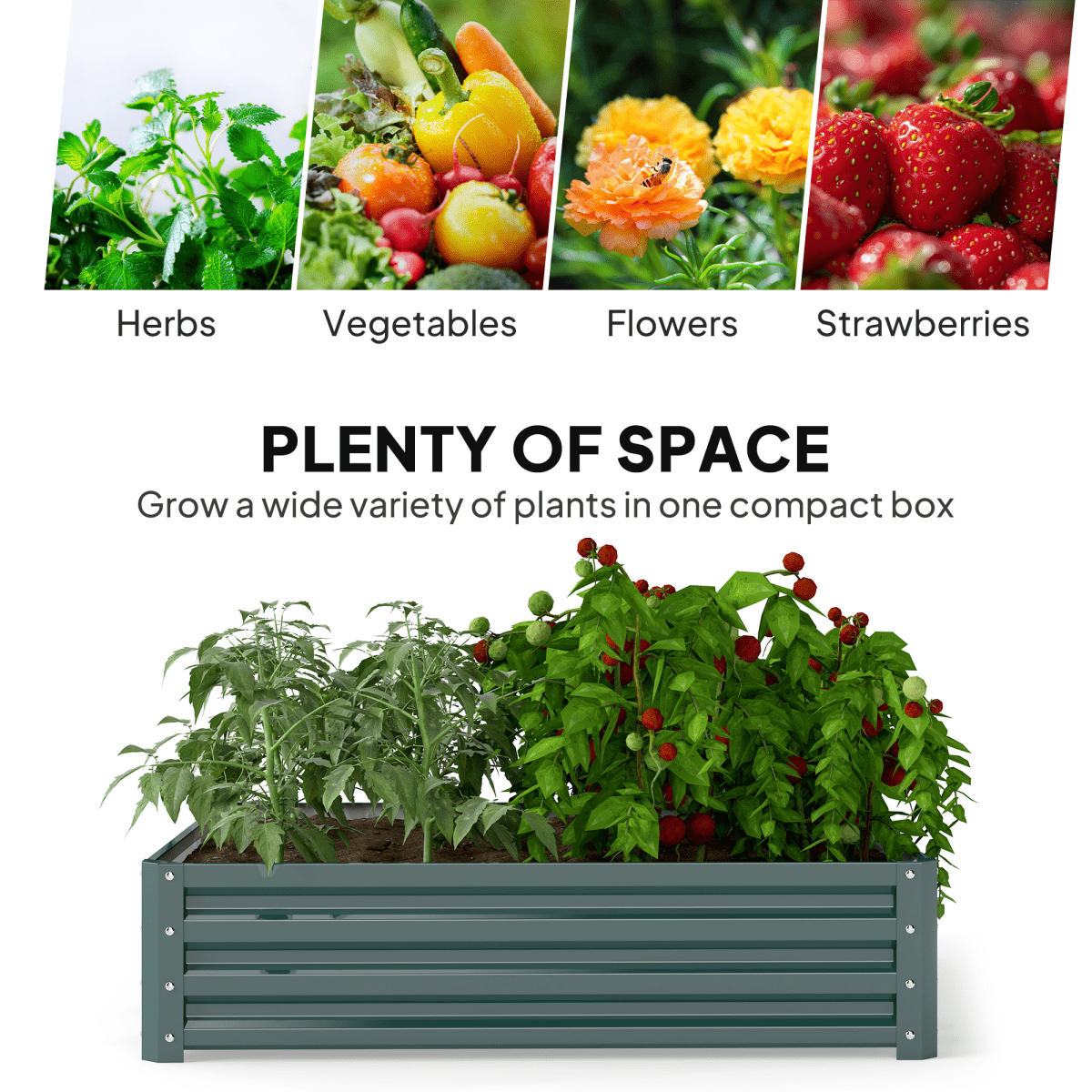 Raised Garden Bed Gardner Frame Outdoor Planter Kit Flower Vegetables Green - plants - express.com