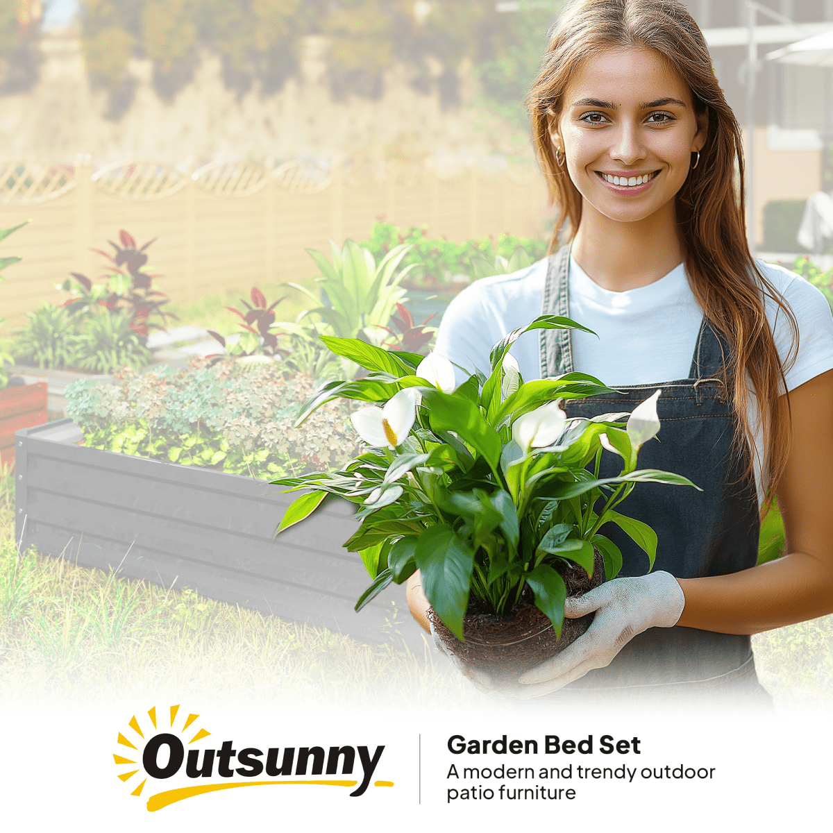 Raised Garden Bed Gardner Frame Outdoor Planter Kit Flower Vegetables Grey - plants - express.com