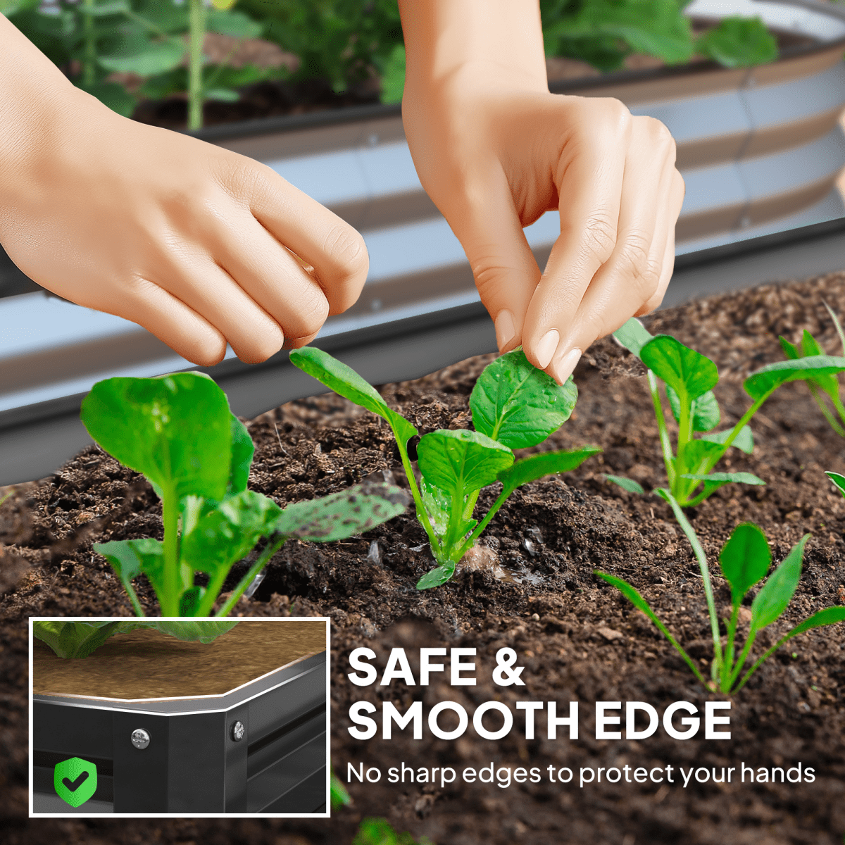Raised Garden Bed Gardner Frame Outdoor Planter Kit Flower Vegetables Grey - plants - express.com