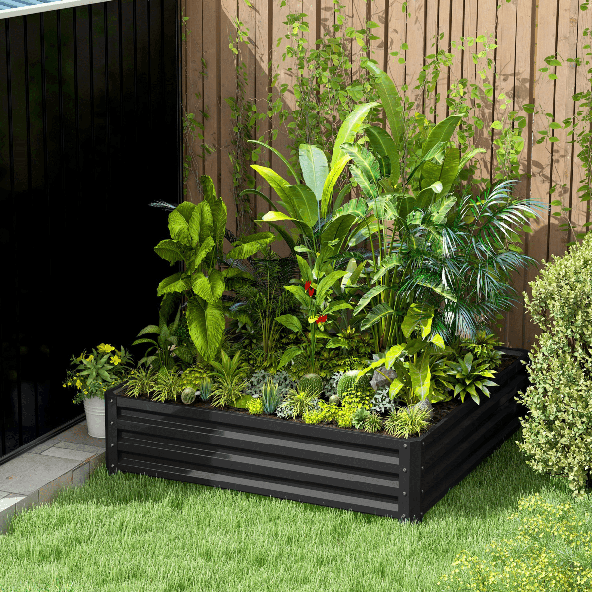 Raised Garden Bed Gardner Frame Outdoor Planter Kit Flower Vegetables Grey - plants - express.com