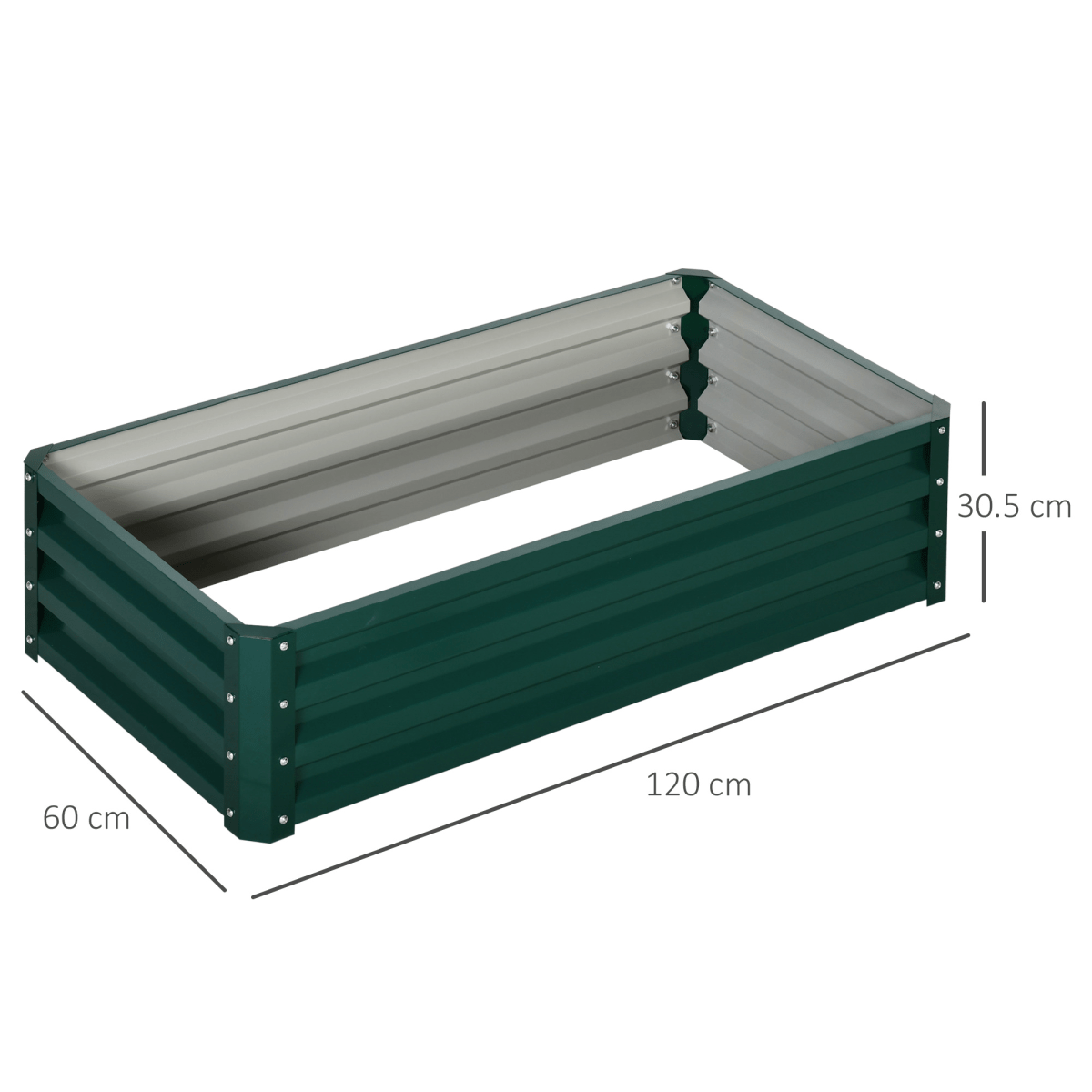 Raised Garden Bed Steel Planter Growing Box for Vegetables Flowers Green - plants - express.com
