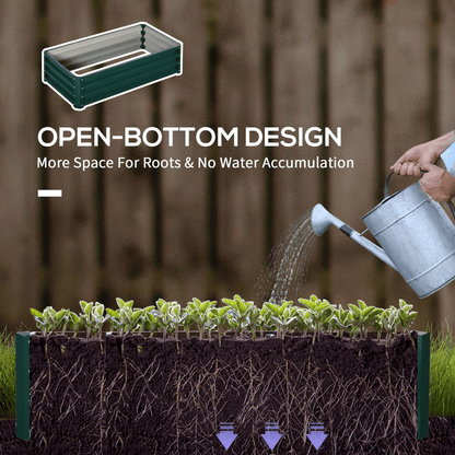 Raised Garden Bed Steel Planter Growing Box for Vegetables Flowers Green - plants - express.com
