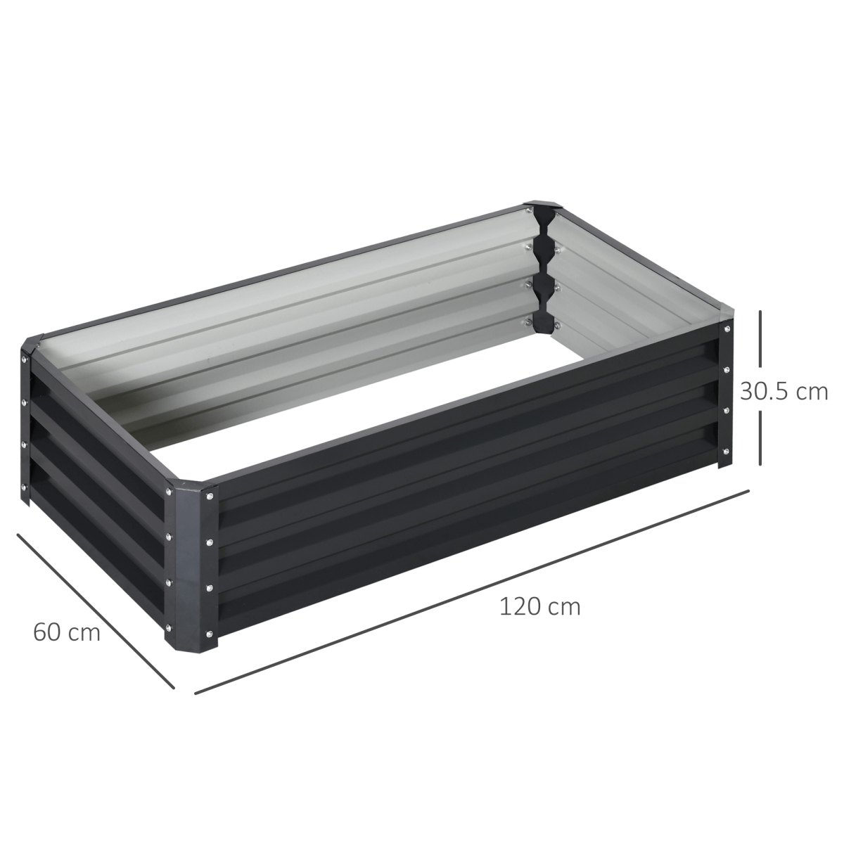 Raised Garden Bed Steel Planter Growing Box for Vegetables Flowers Grey - plants - express.com