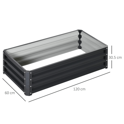 Raised Garden Bed Steel Planter Growing Box for Vegetables Flowers Grey - plants - express.com