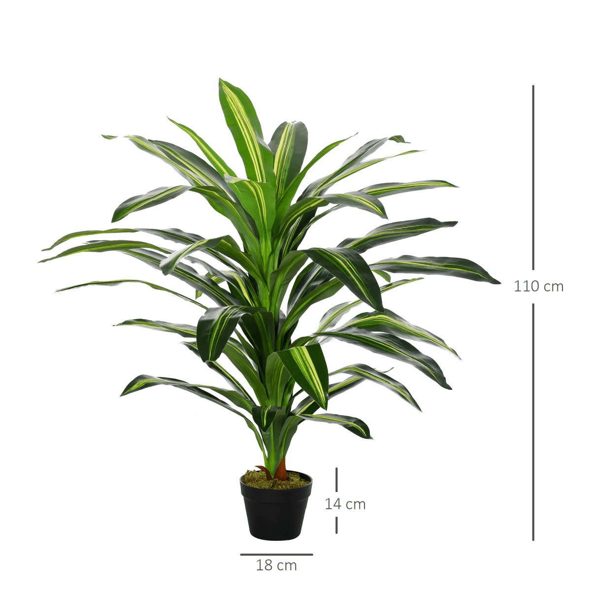 Realistic 110cm Artificial Dracaena Tree - Maintenance - Free Indoor Decor - plants - express.com