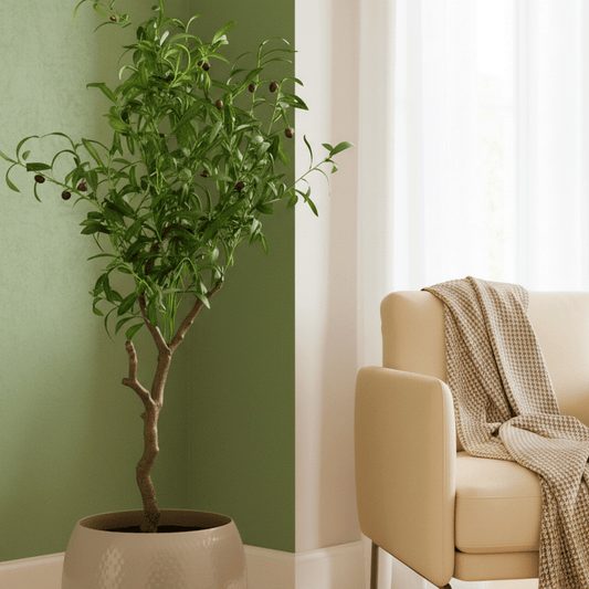 Realistic 120cm Artificial Olive Tree - Customizable & Stunning Décor Piece - plants - express.com