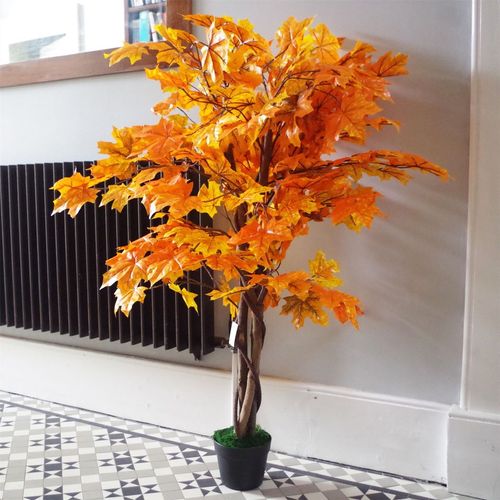 Realistic 125cm Orange Maple Acer Extra Large Artificial Tree for Home & Office - plants - express.com