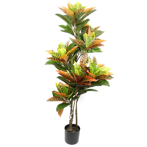 Realistic 140cm Artificial Codiaeum Tree - Lush Green Foliage, Perfect Decor! - plants - express.com
