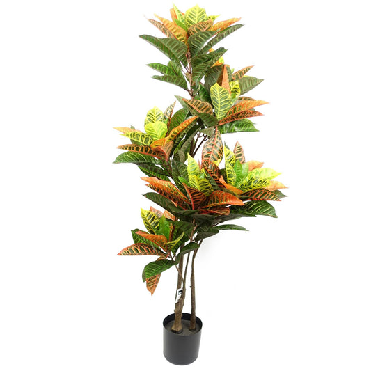 Realistic 140cm Artificial Codiaeum Tree - Lush Green Foliage, Perfect Decor! - plants - express.com