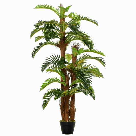 Realistic 150cm Artificial Fern Tree with 36 Leaves & Cement Pot - No Upkeep! - plants - express.com