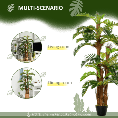 Realistic 150cm Artificial Fern Tree with 36 Leaves & Cement Pot - No Upkeep! - plants - express.com