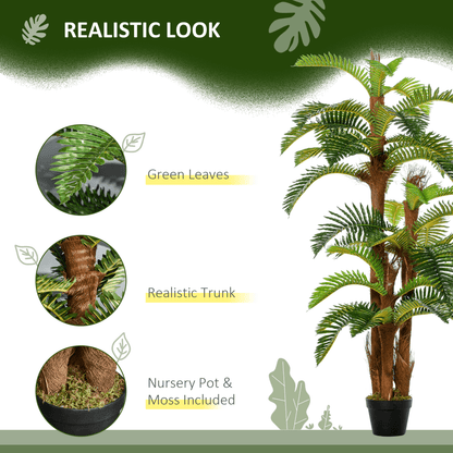 Realistic 150cm Artificial Fern Tree with 36 Leaves & Cement Pot - No Upkeep! - plants - express.com
