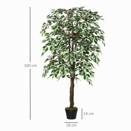 Realistic 160cm Artificial Ficus Tree with Pot - Low - Maintenance Decor - plants - express.com