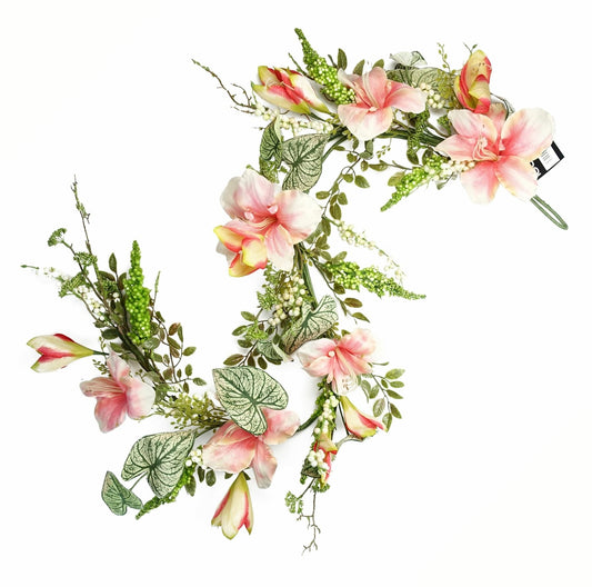 Realistic 180cm Pink Lily Hanging Garland - Transform Your Space with Style! - plants - express.com