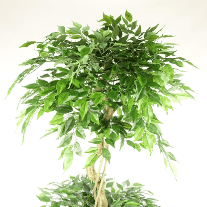 Realistic 180cm Triple Ball Ficus Topiary Tree in Sleek Silver Metal Planter - plants - express.com