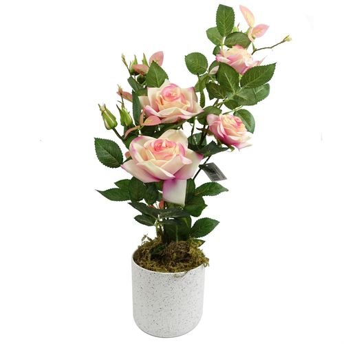 Realistic 50cm Pink Rose Plant - No Maintenance, Ready to Display! - plants - express.com