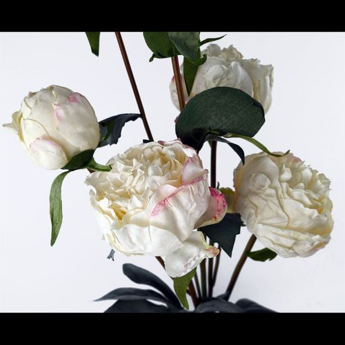 Realistic 55cm Cream Peony Spray - 4 Lush Flowers & 3 Buds for Gorgeous Bouquets - plants - express.com