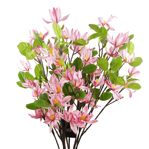 Realistic 6 - Pack Pink Magnolia Floral Sprays - 100cm Artificial Elegance - plants - express.com