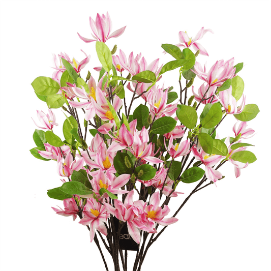 Realistic 6 - Pack Pink Magnolia Floral Sprays - 100cm Artificial Elegance - plants - express.com