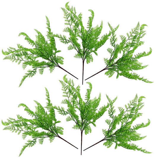 Realistic 6 - Pack Southern Wood Fern Bush - Lush Dark Green Décor - plants - express.com