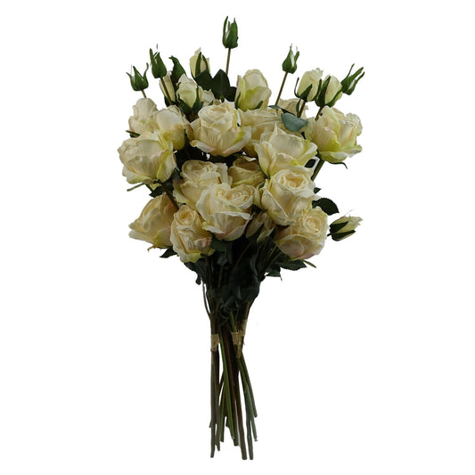 Realistic 6 x 60cm Cream Rose Spray Set - 24 Flowers & 18 Buds for Stunning Arrangements - plants - express.com