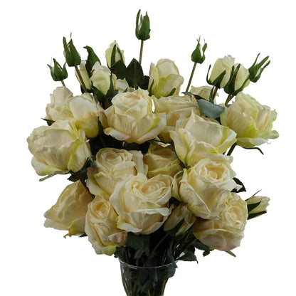Realistic 6 x 60cm Cream Rose Spray Set - 24 Flowers & 18 Buds for Stunning Arrangements - plants - express.com