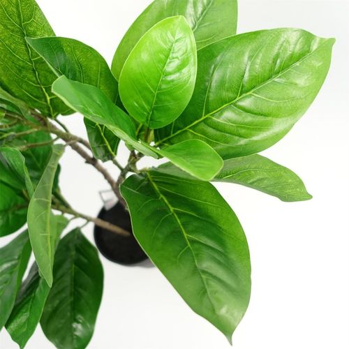 Realistic 65cm Artificial Rubber Plant in Stylish Black Pot - plants - express.com