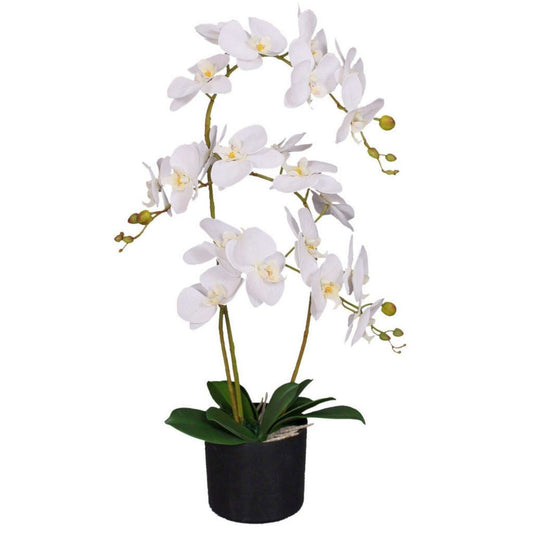 Realistic 65cm Potted Artificial Orchid - Lifelike Leaf Design Display - plants - express.com