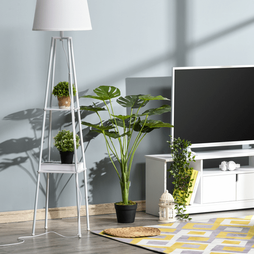 Realistic Artificial Monstera Tree - 13 Leaves in Stylish Cement Pot - plants - express.com