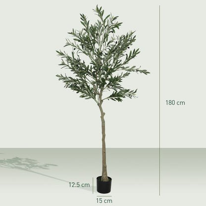 Realistic HOMCOM Faux Olive Tree - Lifelike Potted Silk Plant for Effortless Elegance - plants - express.com