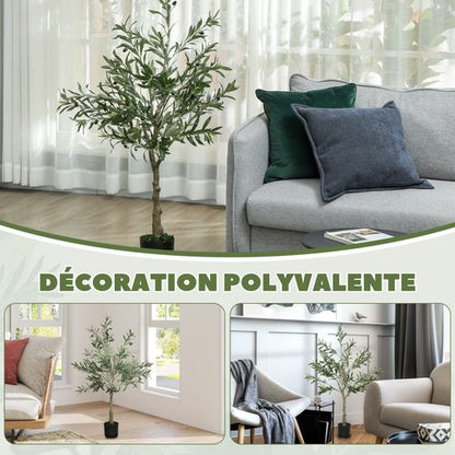 Realistic HOMCOM Faux Olive Tree - Lifelike Potted Silk Plant for Effortless Elegance - plants - express.com