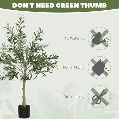 Realistic HOMCOM Faux Olive Tree - Lifelike Potted Silk Plant for Effortless Elegance - plants - express.com