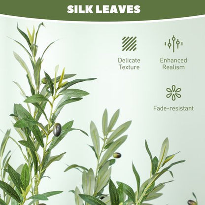 Realistic HOMCOM Faux Olive Tree - Lifelike Potted Silk Plant for Effortless Elegance - plants - express.com