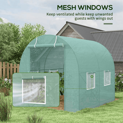 Reinforced Walk in Polytunnel Greenhouse, 2.5x2 m - plants - express.com