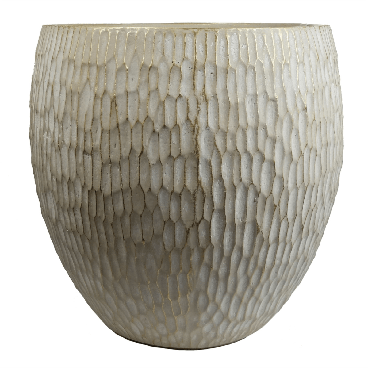 Rustic 43cm Inoke Embossed Fiberglass Stone Planter - Stylish Indoor/Outdoor Pot - plants - express.com