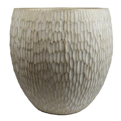 Rustic 43cm Inoke Embossed Fiberglass Stone Planter - Stylish Indoor/Outdoor Pot - plants - express.com
