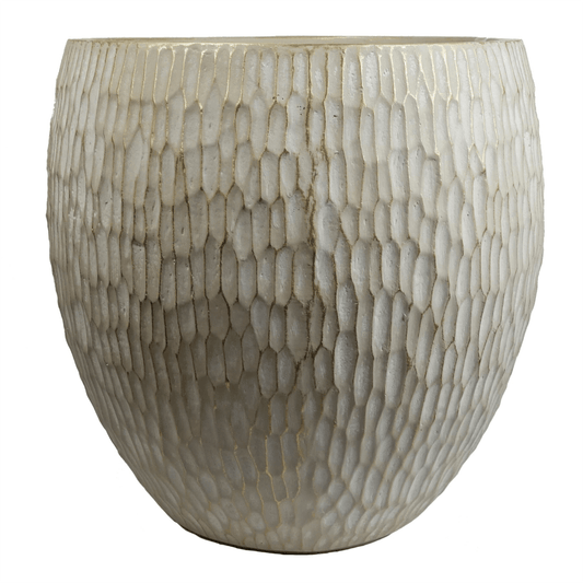 Rustic 43cm Inoke Embossed Fiberglass Stone Planter - Stylish Indoor/Outdoor Pot - plants - express.com