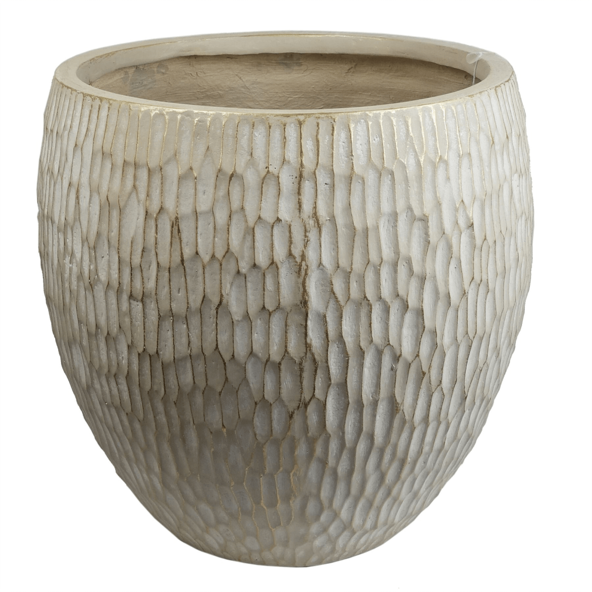 Rustic 43cm Inoke Embossed Fiberglass Stone Planter - Stylish Indoor/Outdoor Pot - plants - express.com