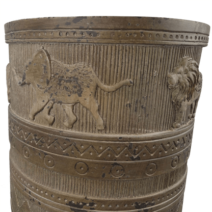 Rustic 55cm Jungle Planter with Embossed Lion & Elephant - Indoor/Outdoor Use - plants - express.com