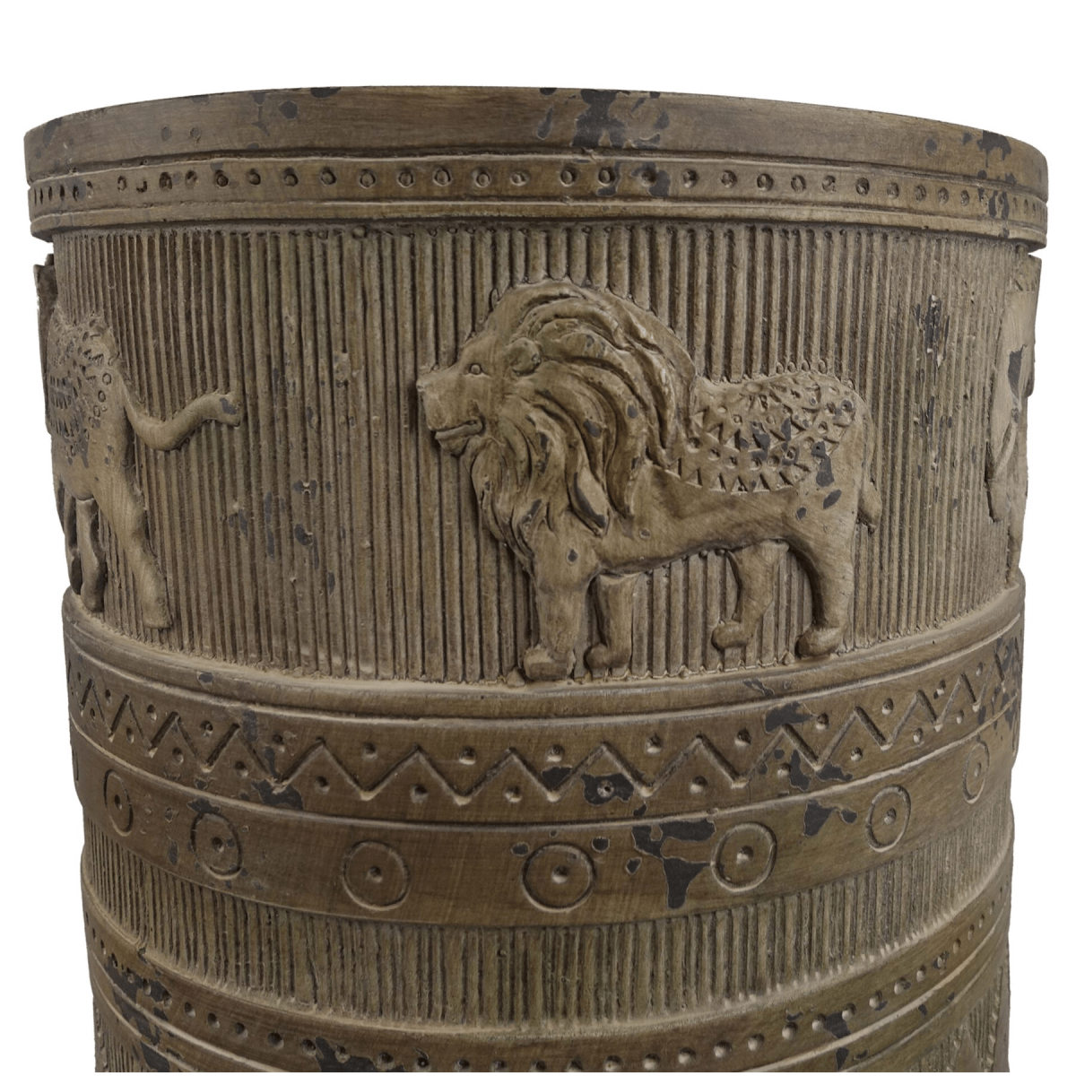 Rustic 55cm Jungle Planter with Embossed Lion & Elephant - Indoor/Outdoor Use - plants - express.com