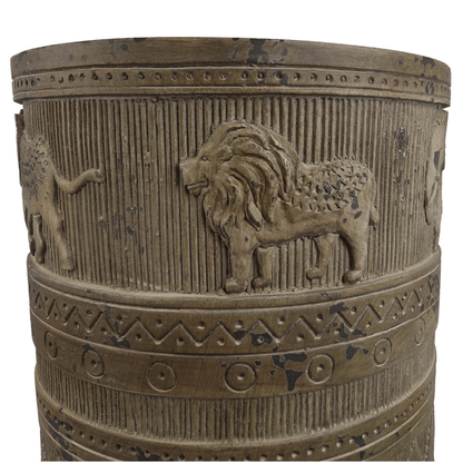 Rustic 55cm Jungle Planter with Embossed Lion & Elephant - Indoor/Outdoor Use - plants - express.com