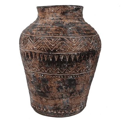 Rustic Aztec 40cm Textured Plant Pot - Stylish Indoor/Outdoor Planter - plants - express.com