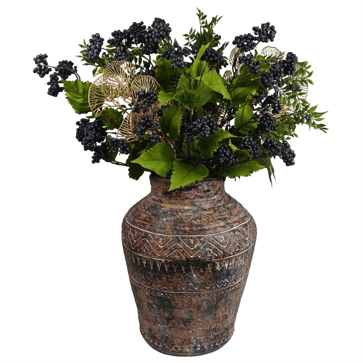 Rustic Aztec 40cm Textured Plant Pot - Stylish Indoor/Outdoor Planter - plants - express.com
