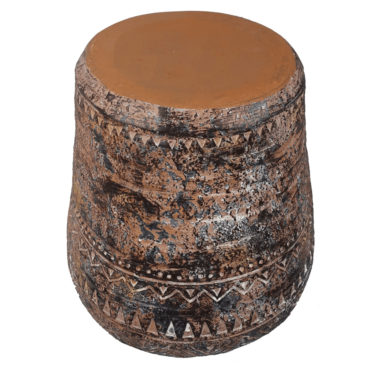 Rustic Aztec 40cm Textured Plant Pot - Stylish Indoor/Outdoor Planter - plants - express.com