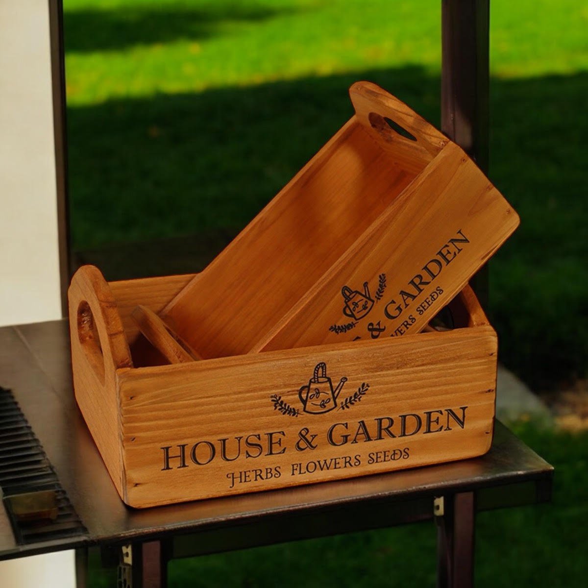 SET 2 WOODEN FLOWER PLANTERS - plants - express.com