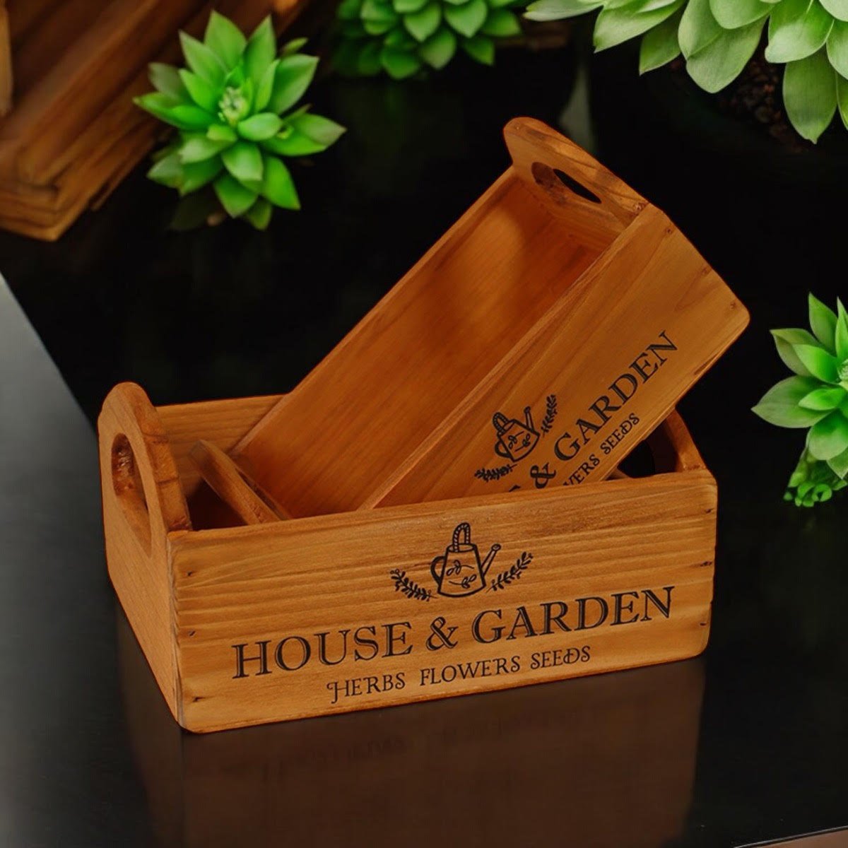 SET 2 WOODEN FLOWER PLANTERS - plants - express.com