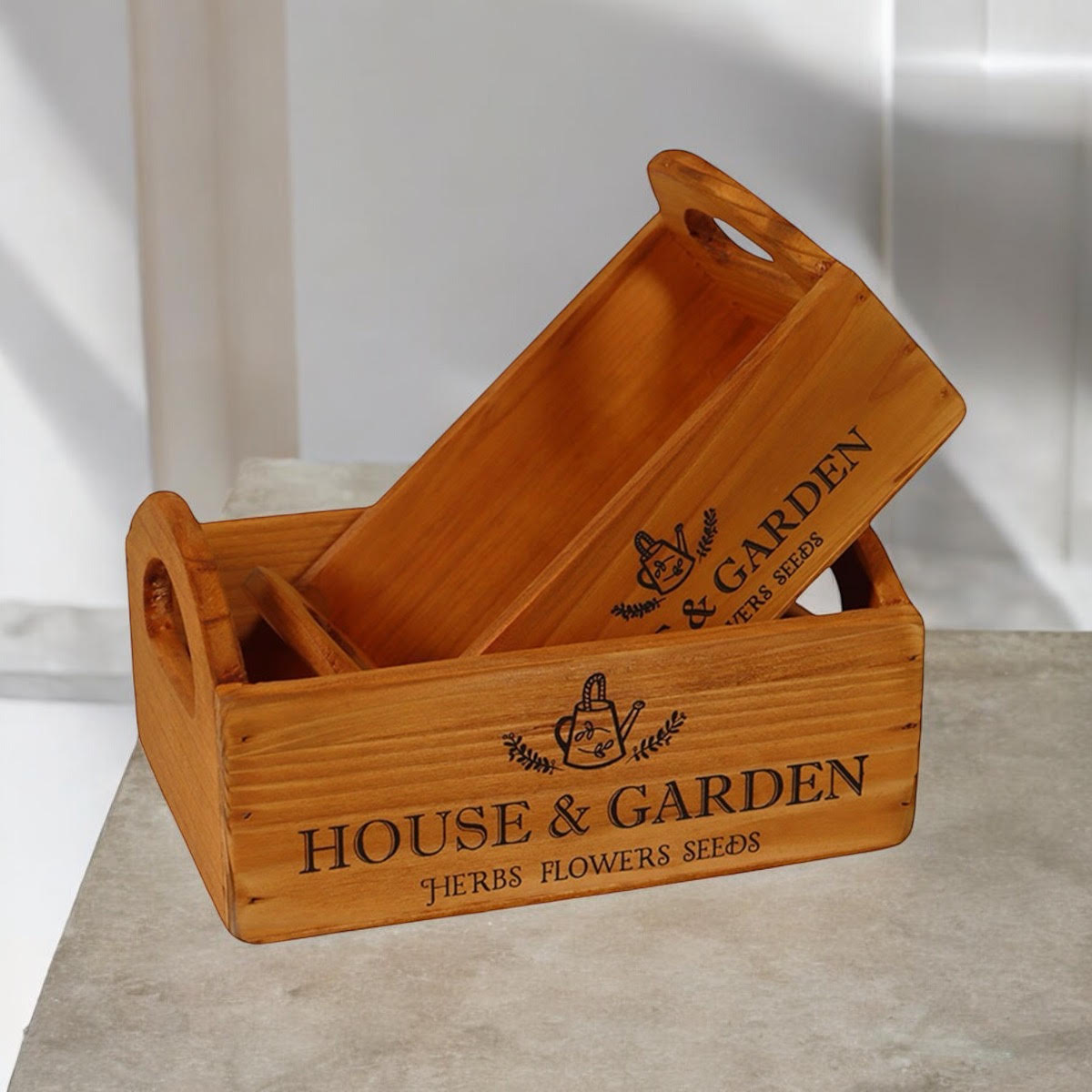 SET 2 WOODEN FLOWER PLANTERS - plants - express.com